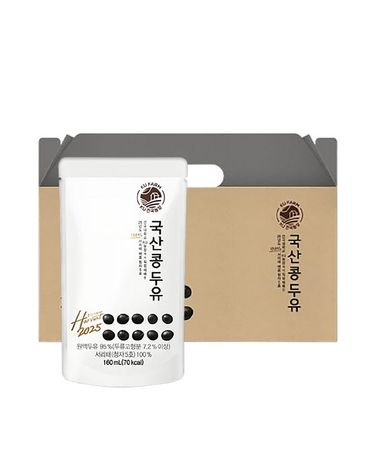 [보리보리] 건국우유 국산콩 두유 160ml 20포 1박스 건국농장 진짜두유