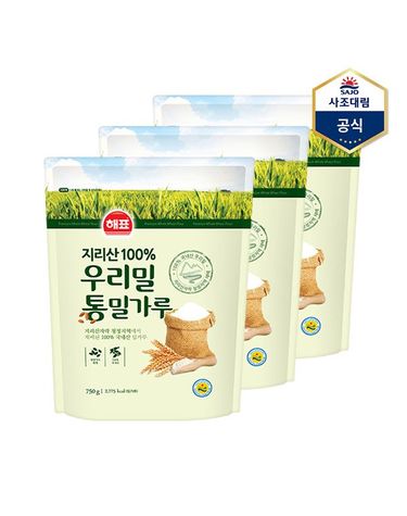 사조대림 [보리보리] 우리밀 통밀가루 750g 지리산 X 3개