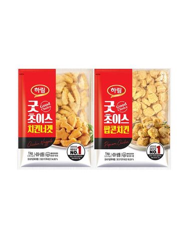 [보리보리]  굿초이스치킨너겟 1kg 1봉+굿초이스팝콘치킨 1kg 1봉