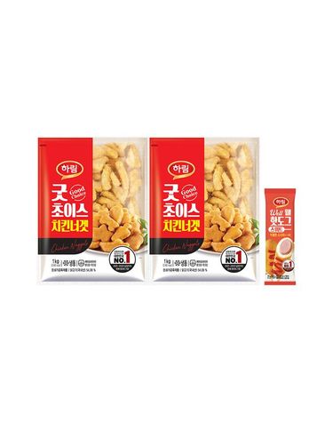 [보리보리] 굿초이스치킨너겟 1kg 2봉+스위트핫도그 70g 1봉