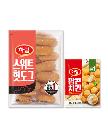 [보리보리]  스위트핫도그 1kg+팝콘치킨 180g 1봉