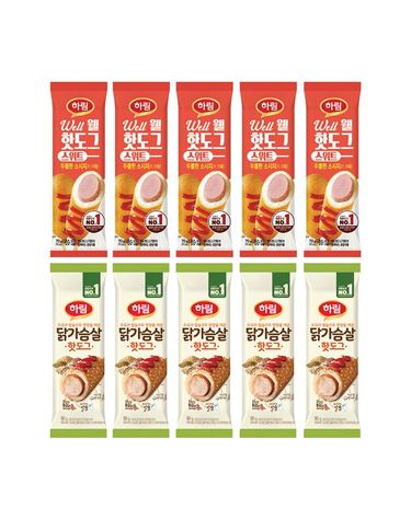 [보리보리]  닭가슴살핫도그 90g +스위트핫도그 70g 각5봉