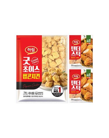 [보리보리]  굿초이스팝콘치킨 1kg 1봉+텐더스틱300g 2봉