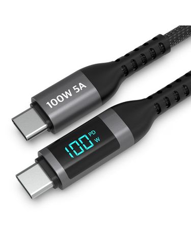 [보리보리]  빌리프 LCD 디스플레이 100W 5A C to C PD 초고속충전 케이블2.4m