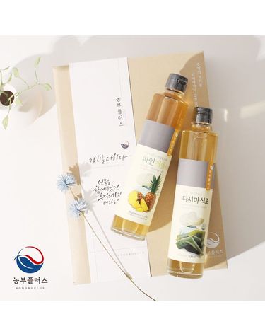[보리보리]  사과식초 파인애플식초 다시마식초 수제발효식초 300ml 2병 선물세트