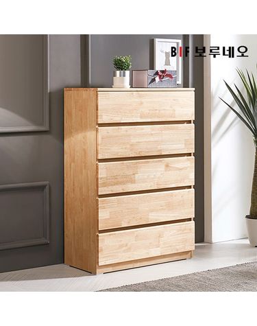 [보리보리] 앳홈 테드 속깊은 러버 원목 800 5단 광폭서랍장