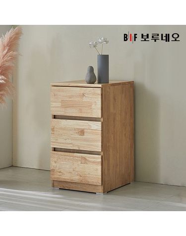 [보리보리] 앳홈 테드 속깊은 러버 원목 400 3단 광폭서랍장