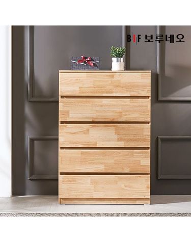 [보리보리] 앳홈 테드 러버 원목 800 5단 서랍장