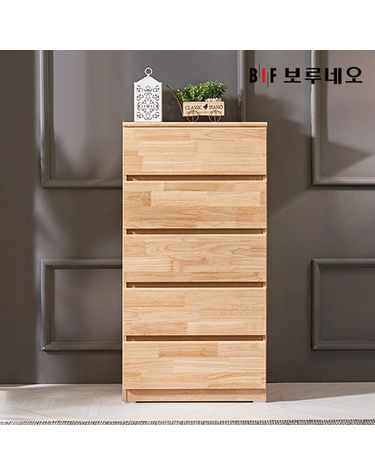 [보리보리] 앳홈 테드 러버 원목 600 5단 서랍장