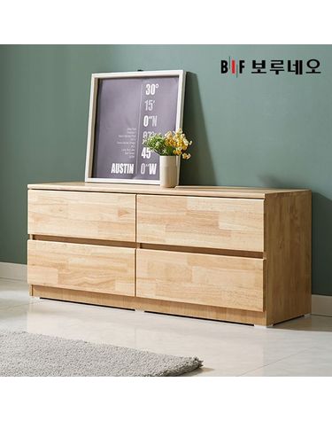 [보리보리] 앳홈 테드 러버 원목 1200 2단 서랍장 깊이400