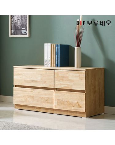 [보리보리] 앳홈 테드 러버 원목 1000 2단 서랍장 깊이400