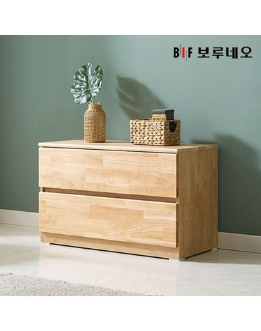 [보리보리] 앳홈 테드 러버 원목 800 2단 서랍장 깊이400