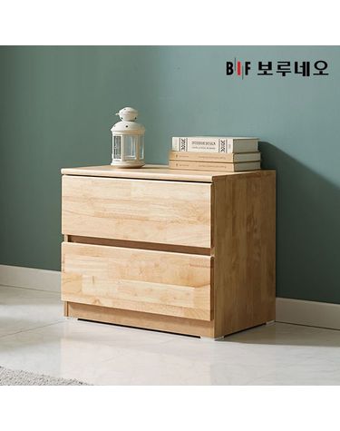 [보리보리] 앳홈 테드 러버 원목 600 2단 서랍장 깊이400