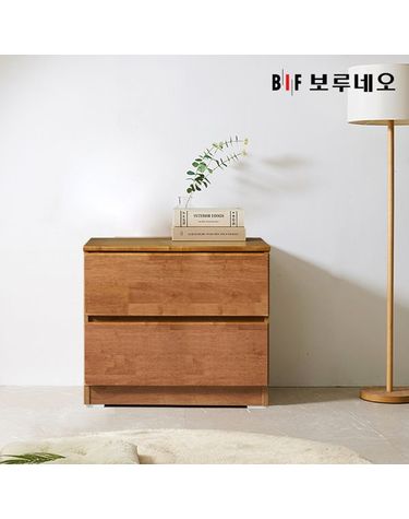 [보리보리] 앳홈 테드 브라우니 원목 600 2단 서랍장 깊이400