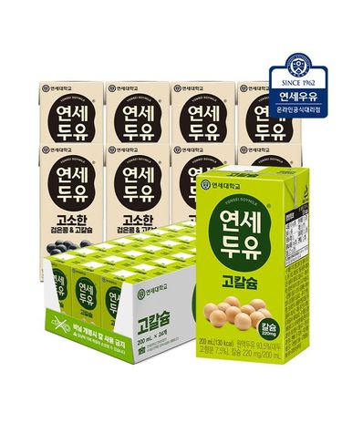 [보리보리]  고칼슘 두유 200ml 24팩+검은콩 고칼슘 190ml 8팩