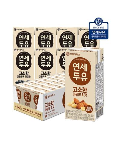 [보리보리]  아몬드 잣 두유 190ml 24팩+검은콩 고칼슘 190ml 8팩