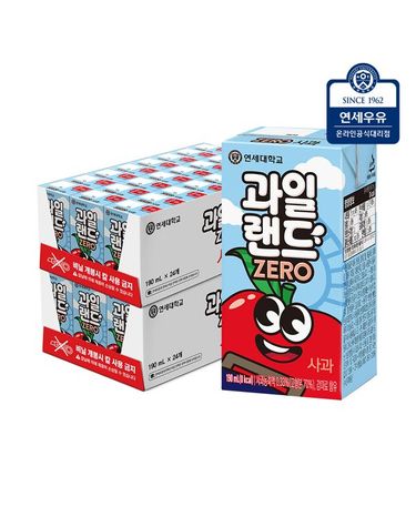 [보리보리]  과일랜드 사과 190ml 48팩 제로슈가 제로칼로리