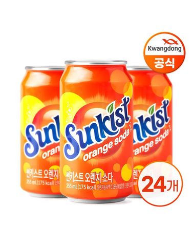 [보리보리]  썬키스트 오렌지 소다 355ml X 24캔