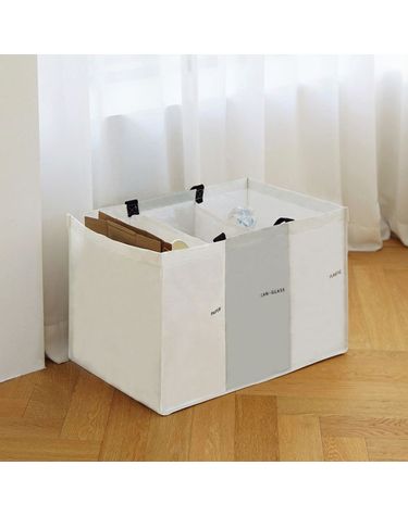 [보리보리] 일체형 타포린 재활용 분리수거함 3단
