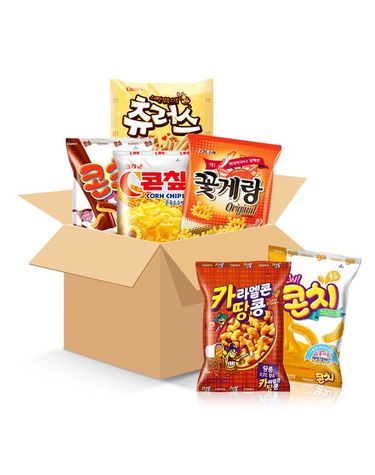 [보리보리] 크라운 과자세트 베스트팩 / 과자선물 간식세트 / 꽃게랑 츄러스 카라멜콘땅콩 콘칩 콘초 콘치
