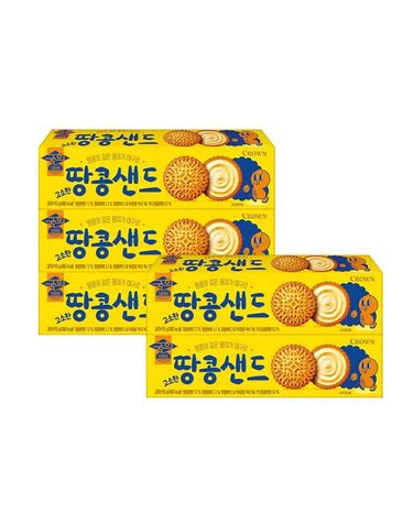 [보리보리] 크라운 국희 고소한 우도 땅콩샌드 소 93g 5개