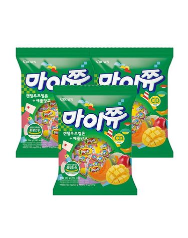 [보리보리] 크라운 마이쮸 멜론 망고 트위스트 284g 3봉
