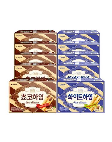 [보리보리] 크라운 하임47g 10개 혼합 화이트 5개 + 초코 5개