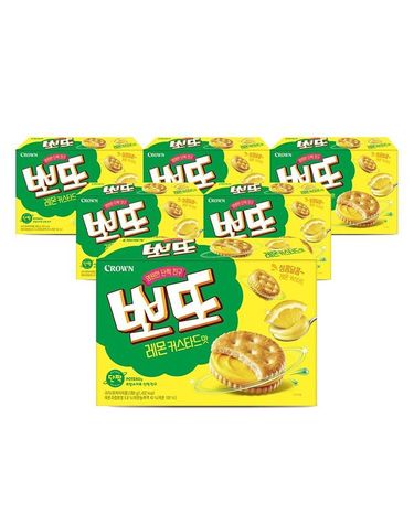 [보리보리] 크라운 뽀또 레몬커스타드 288g 6개