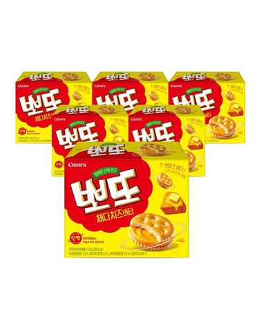 [보리보리] 크라운 뽀또 체다치즈버터 139g 6개