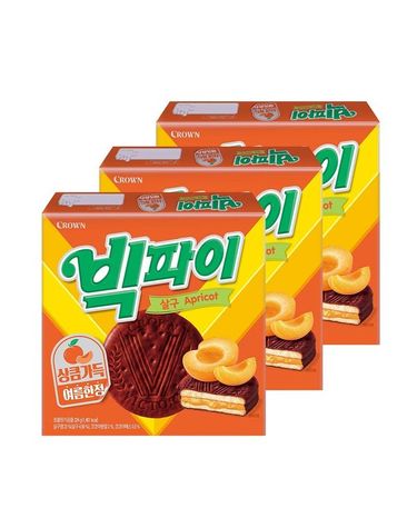 [보리보리] 크라운 빅파이 살구 324g 3개
