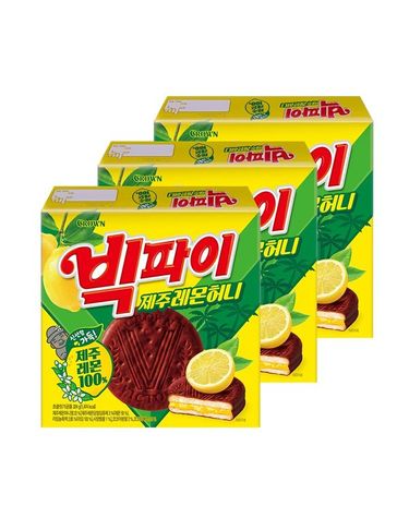 [보리보리] 크라운 빅파이 제주 레몬 허니 324g 3개