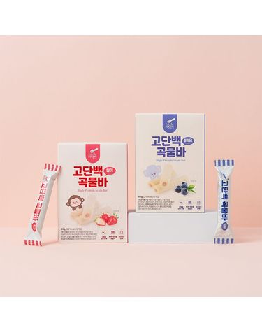 [보리보리]  유아 곡물 과자 고단백 곡물바 딸기/블루베리