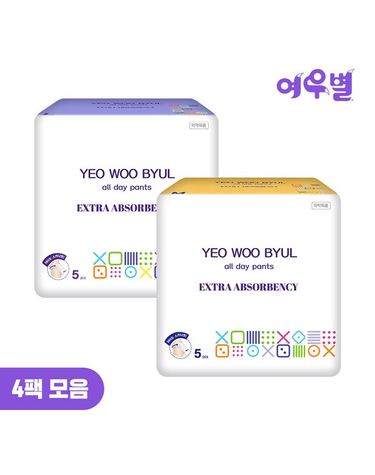 [보리보리]  올데이 입는 팬티형 생리대 4팩 모음 무자극 / 입는 오버나이트