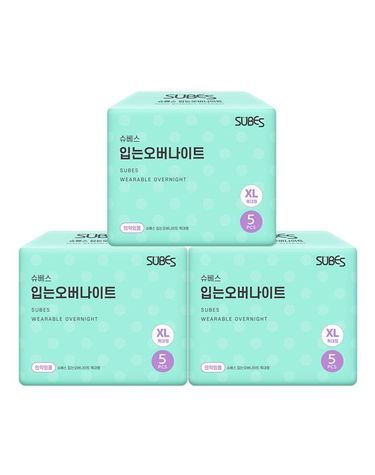 [보리보리]  입는 오버나이트 팬티형 생리대 특대형 5P x3팩