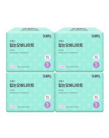 [보리보리]  입는 오버나이트 팬티형 생리대 특대형 5P x4팩