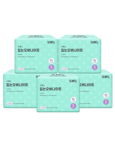 [보리보리]  입는 오버나이트 팬티형 생리대 특대형 5P x5팩