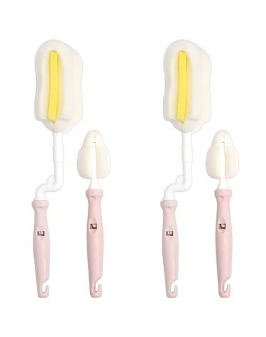 [보리보리]  젖병솔+젖꼭지솔 세트2개 인디핑크 텀블러 주방 병솔