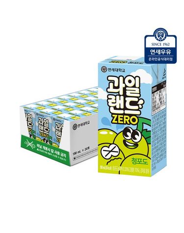 [보리보리] 연세유업 과일랜드 제로음료 청포도 24팩
