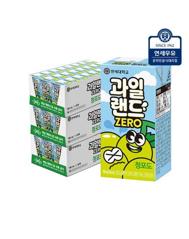 [보리보리] 연세유업 과일랜드 제로음료 청포도 72팩
