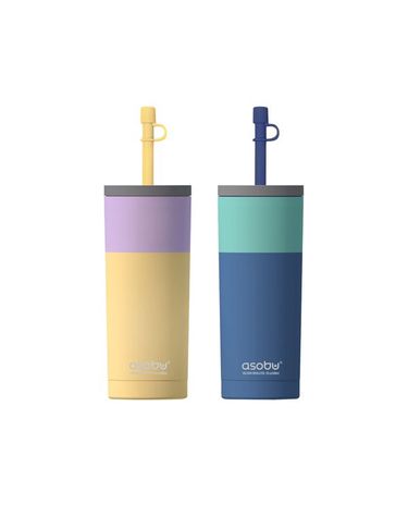 [보리보리]  스텐 진공 보온보냉 빨대 텀블러 600ML 슈퍼브시피 파스텔