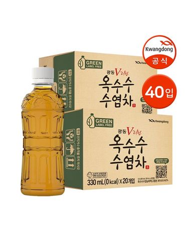 [보리보리] 광동 옥수수수염차 무라벨 330ml 40입 / 곡물차 차음료 물대용음료 Z