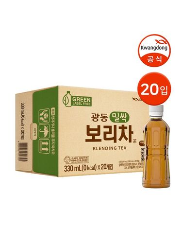 [보리보리] 광동 밀싹 보리차 무라벨 330ml 20입 / 곡물차 차음료 물대용음료 Z
