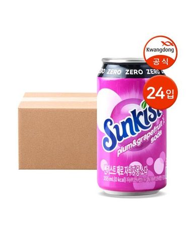 [보리보리] 썬키스트 제로 자두자몽 소다 355ml 24입