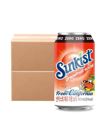 [보리보리] 썬키스트 제로 자몽 소다 355ml 48캔 / 탄산음료 제로음료