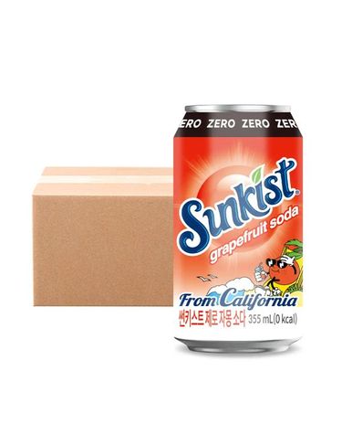 [보리보리] 썬키스트 제로 자몽 소다 355ml 24캔 / 탄산음료 제로음료