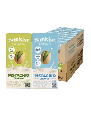 [보리보리] 썬키스트 피스타치오 오리지널 190ml 24팩 + 언스위트 190ml 24팩