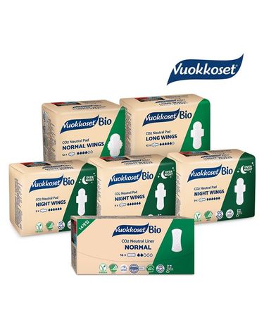 [보리보리] VUOKKOSET  생리대 노말윙1팩+롱윙1팩+나이트윙3팩+팬티라이너14p1팩