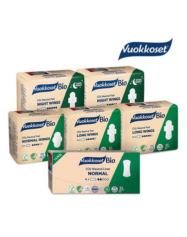 [보리보리] VUOKKOSET  생리대 노말윙1팩+롱윙2팩+나이트윙2팩+팬티라이너14p1팩