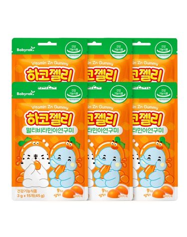 [보리보리]  하코 젤리 멀티 비타민 아연 구미 X 6팩 세트 총 90개입