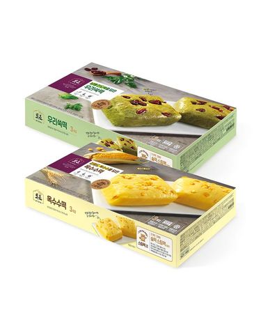 [보리보리] 빚은 냉동 우리술떡 3입 2종 2팩옥수수떡/쑥떡